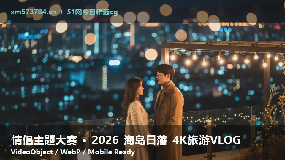 情侣主题大赛 · 2026 海岛日落 4K旅游VLOG